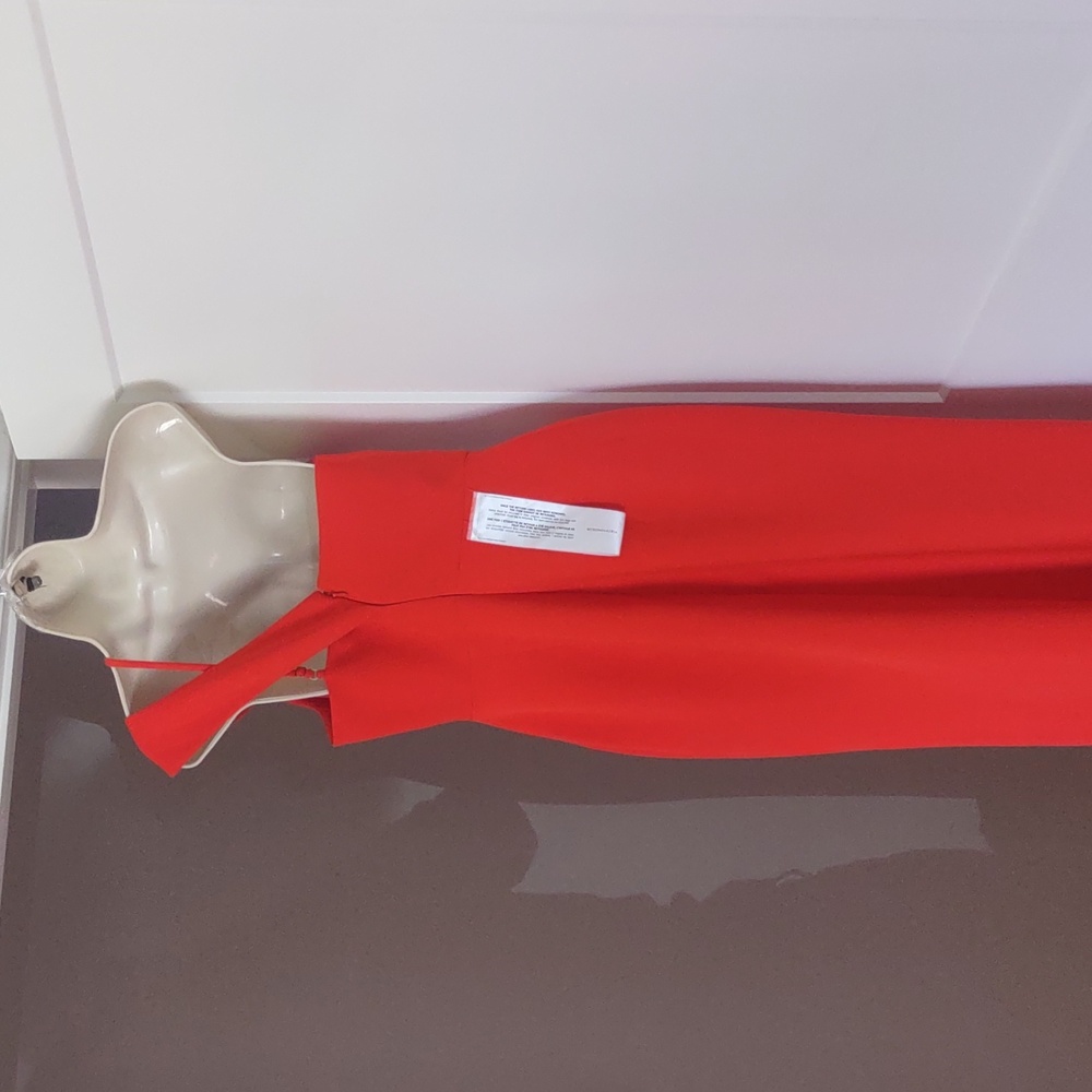 BCBGMaxAzria One-Shoulder Vibrant Orange Dress Size 8 - Picture 4 of 7